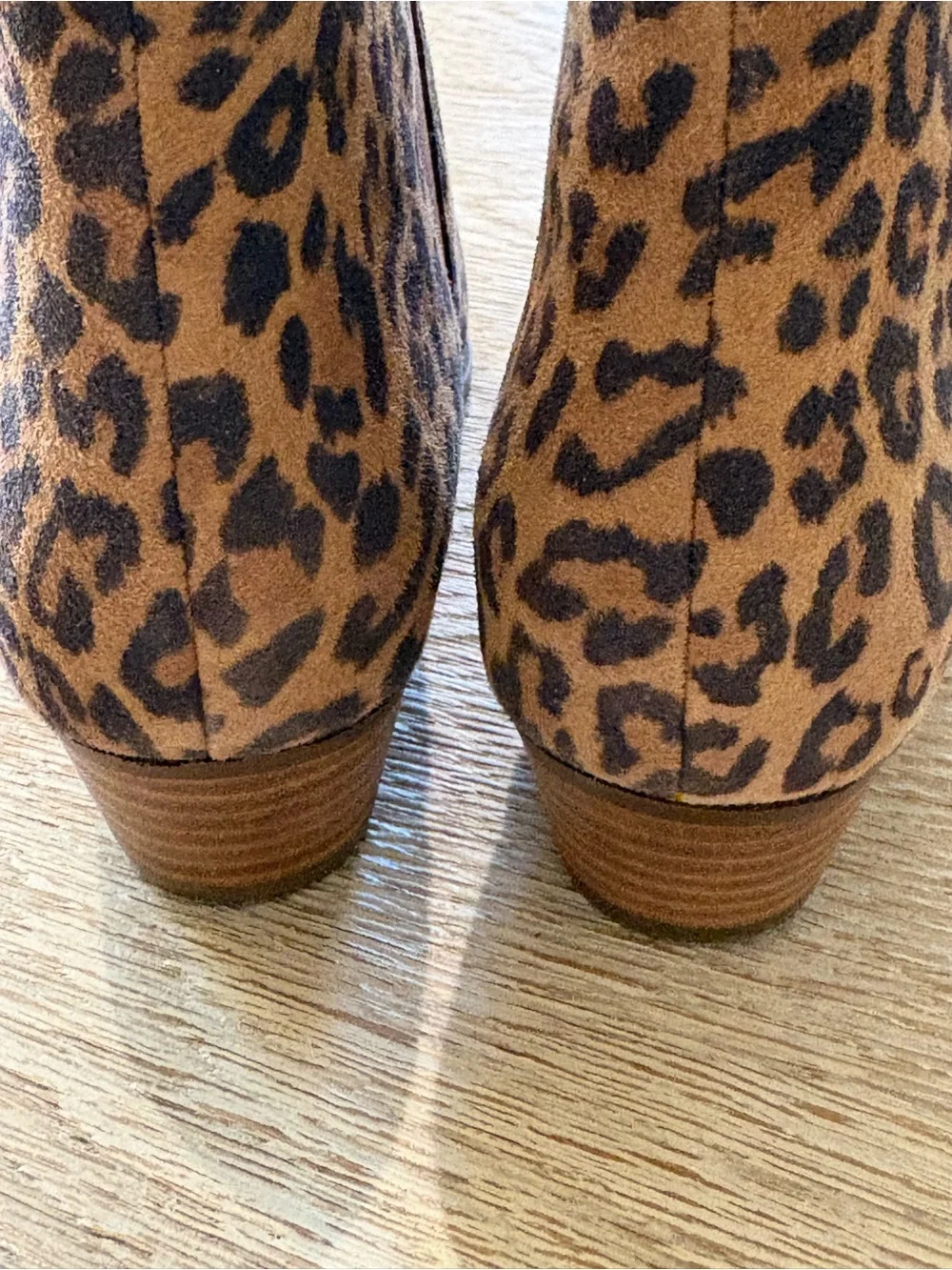 Seychelles Leather Suede Pull-On Leopard Print Ankle Booties